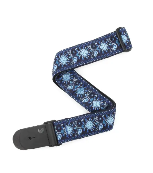 Correa para guitarra tejida de 5 cm, Monterey 2 - Azul