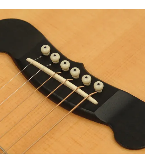 Pernos moldeados por inyección con terminación para puente de D'Addario, juego de 7, color marfil con punto negro.
