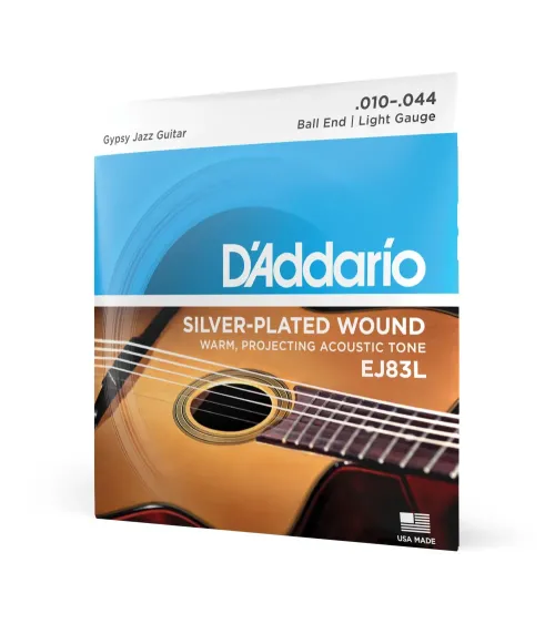 D'Addario EJ83L Gypsy Jazz, cuerdas para guitarra acústica, terminación de bola, blandas, 10-44