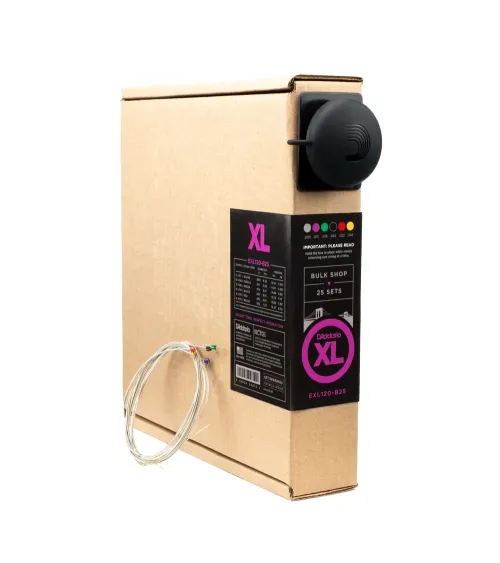 D'Addario EXL120-B25, cuerdas con entorchado en níquel para guitarra eléctrica, extra blandas, 9-42, 25 juegos